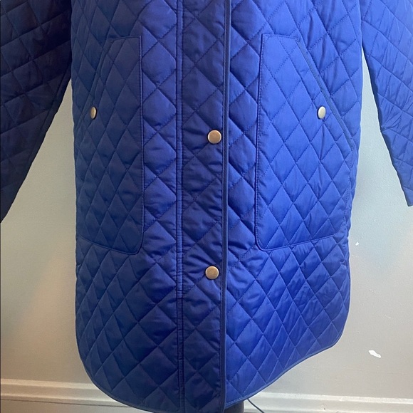 Lands End Women's Quilted Blue Jacket Zipper & Snap Closure Above Knee Sz XL 18 - Picture 4 of 12
